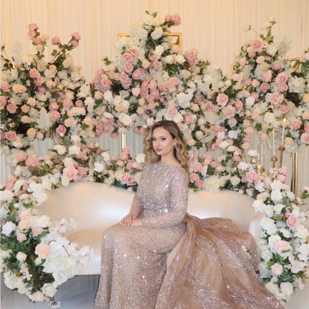 IYZA BELAAR Aleya long sleeve dress w/detachable overskirt